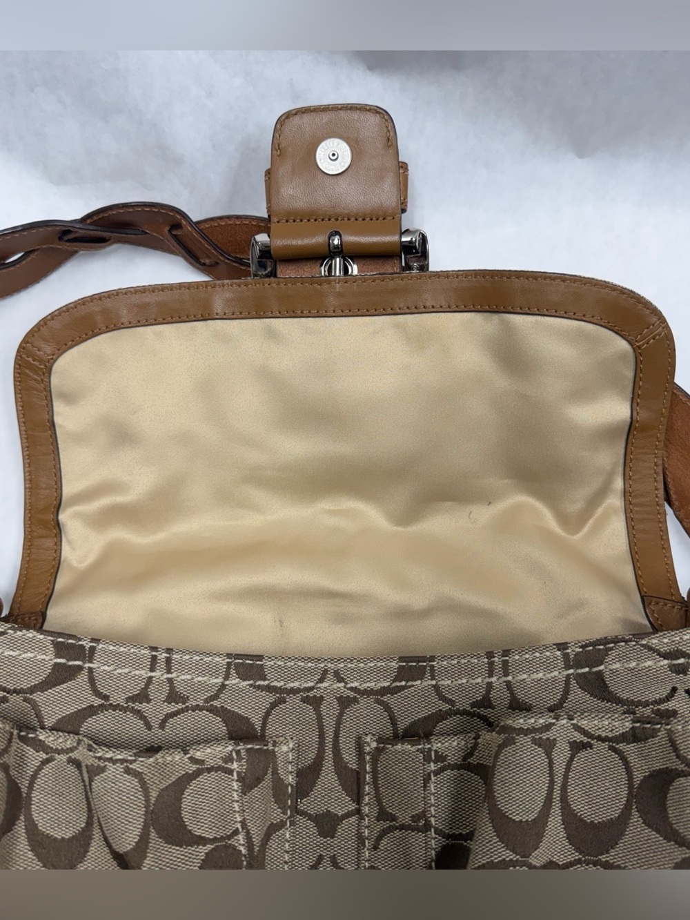 COACH Y2K Vintage Soho Medium Buckle Flap Signature C Shoulder Bag 11862 - Picture 4 of 16